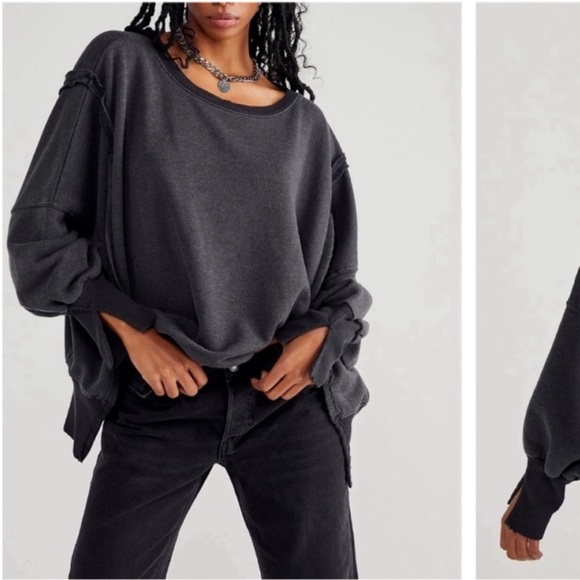 We The Free Tops - NWT Free People / We the Free Camden Sweatshirt - black - S